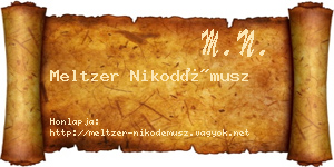 Meltzer Nikodémusz névjegykártya